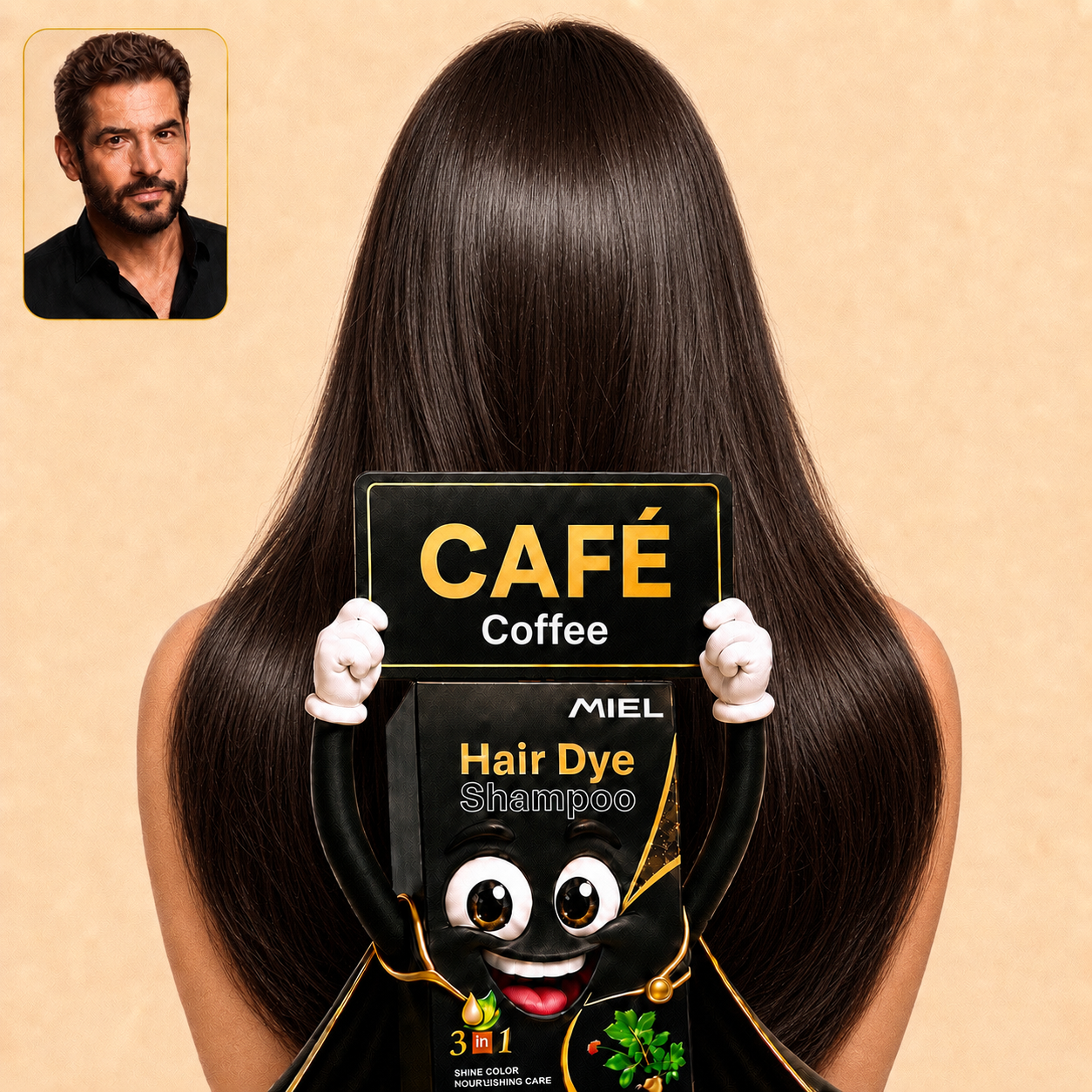 Shampoo Cubre Canas 3 en 1 marca Miel