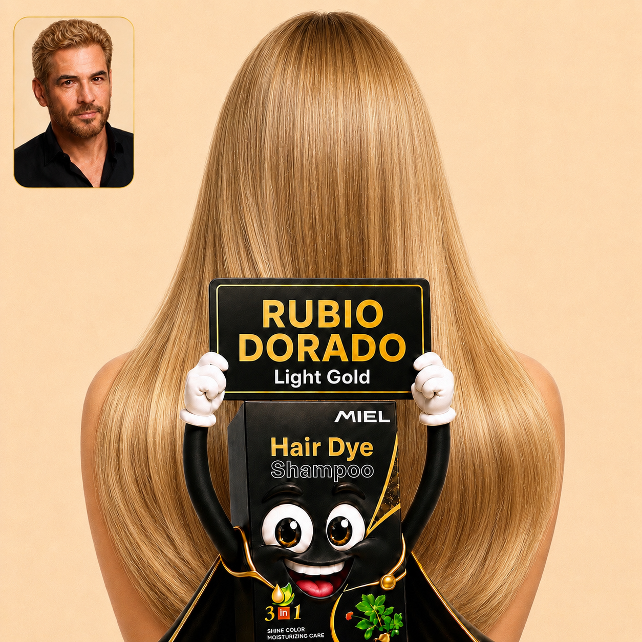 Shampoo Cubre Canas 3 en 1 marca Miel