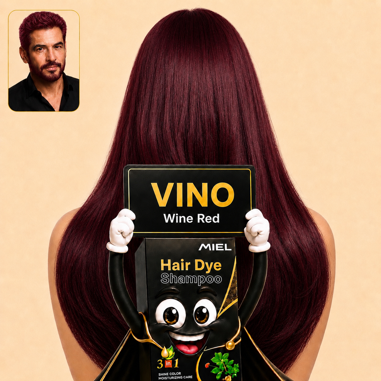 Shampoo Cubre Canas 3 en 1 marca Miel